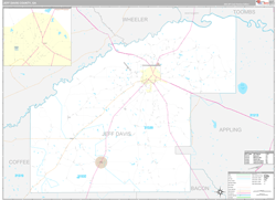 Jeff Davis County, GA Wall Map Premium Style 2024
